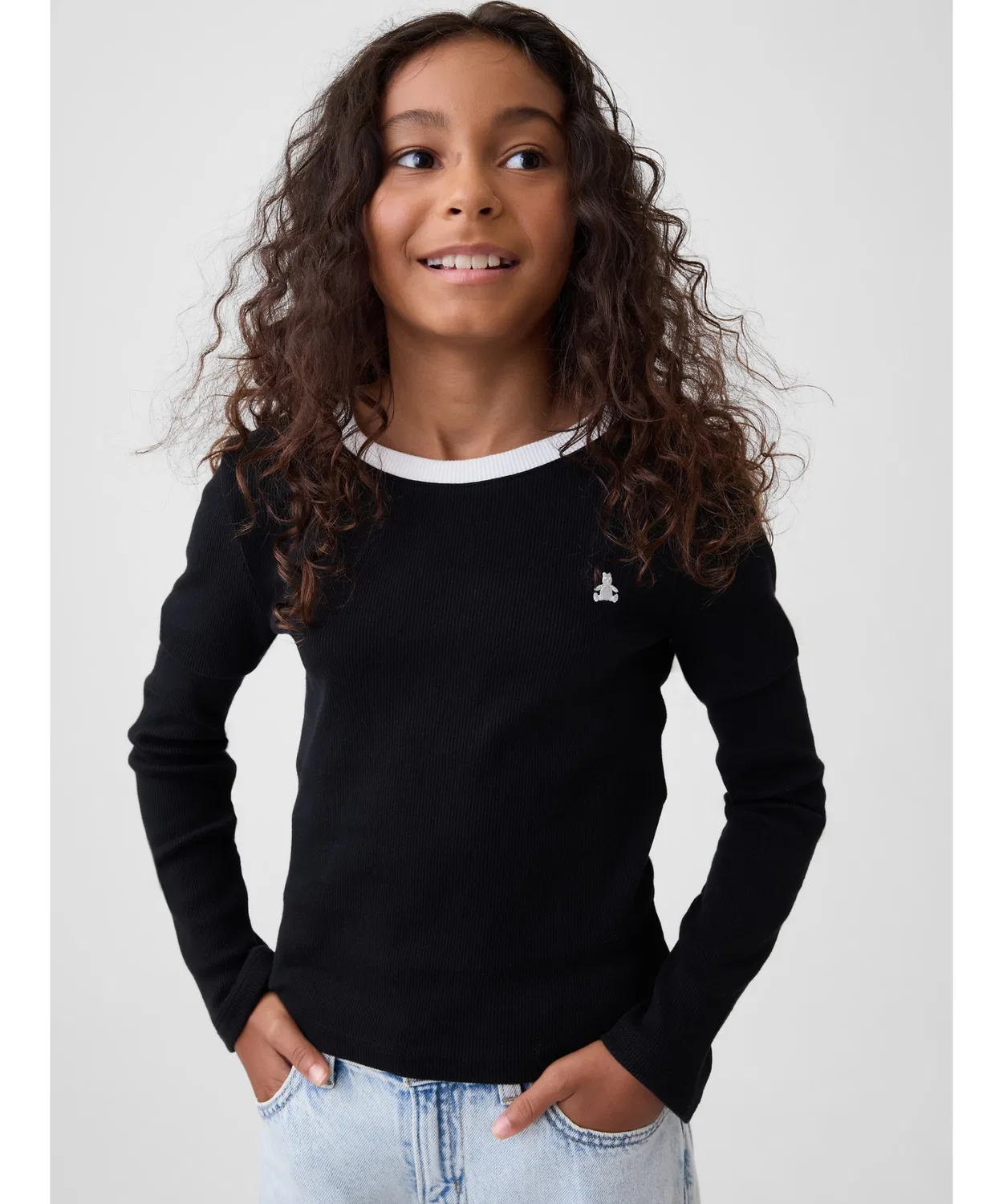 Детская футболка с длинным рукавомБрана Н Бер GAP, Black