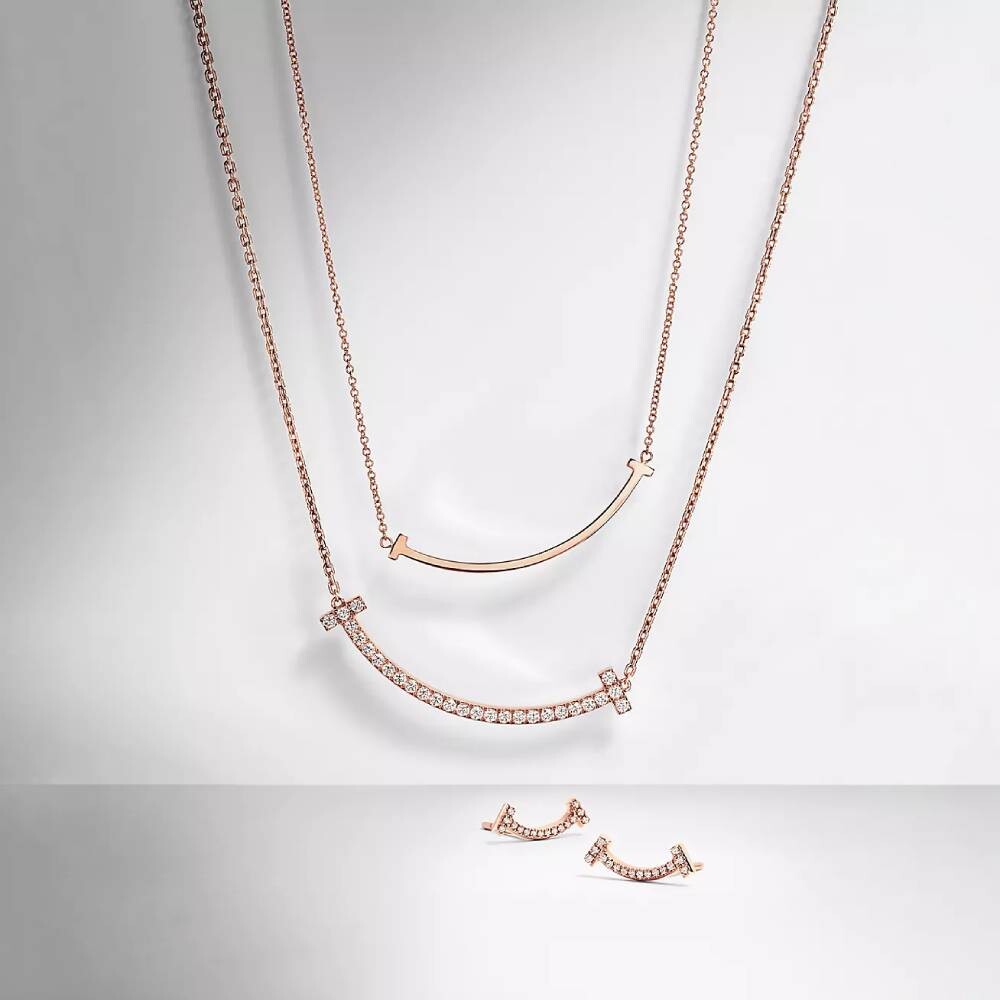 Кулон с цепочкой Tiffany & Co. Smile Small, розовое золото — фото 4