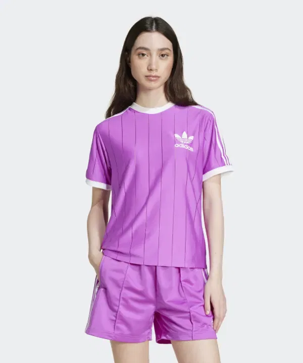 Футболка с полосками Adidas, фиолетовый