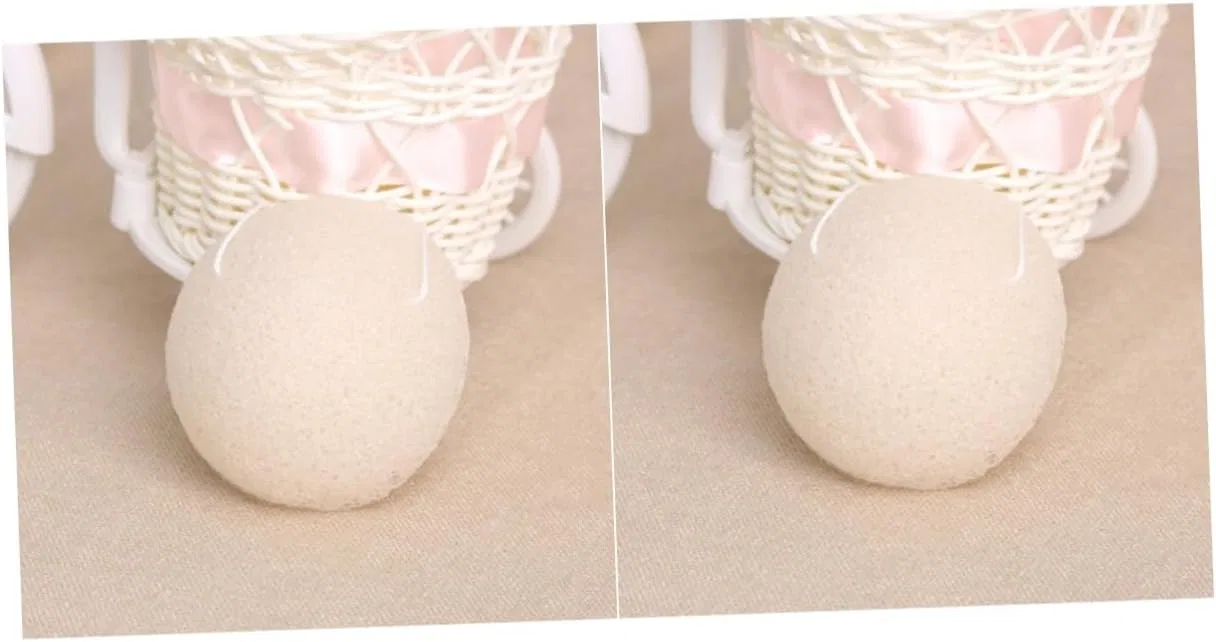 Губка для лица Konjac с активированным углем, Healeved, набор 2 шт, 7x4x2 см, Cream — фото 4