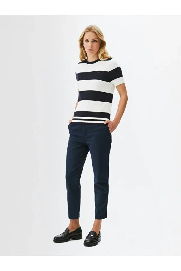 Женские брюки чинос из стрейч-ткани Tommy Hilfiger, Navy Blue — фото 2