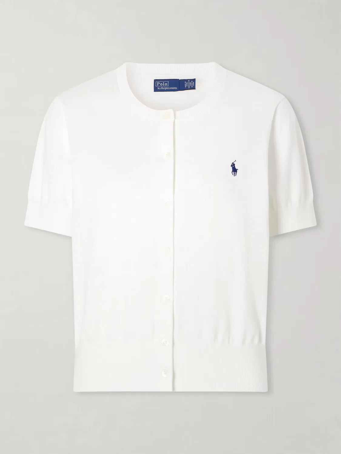 Кардиган из хлопковой смеси с вышитым логотипом Polo Ralph Lauren, белый