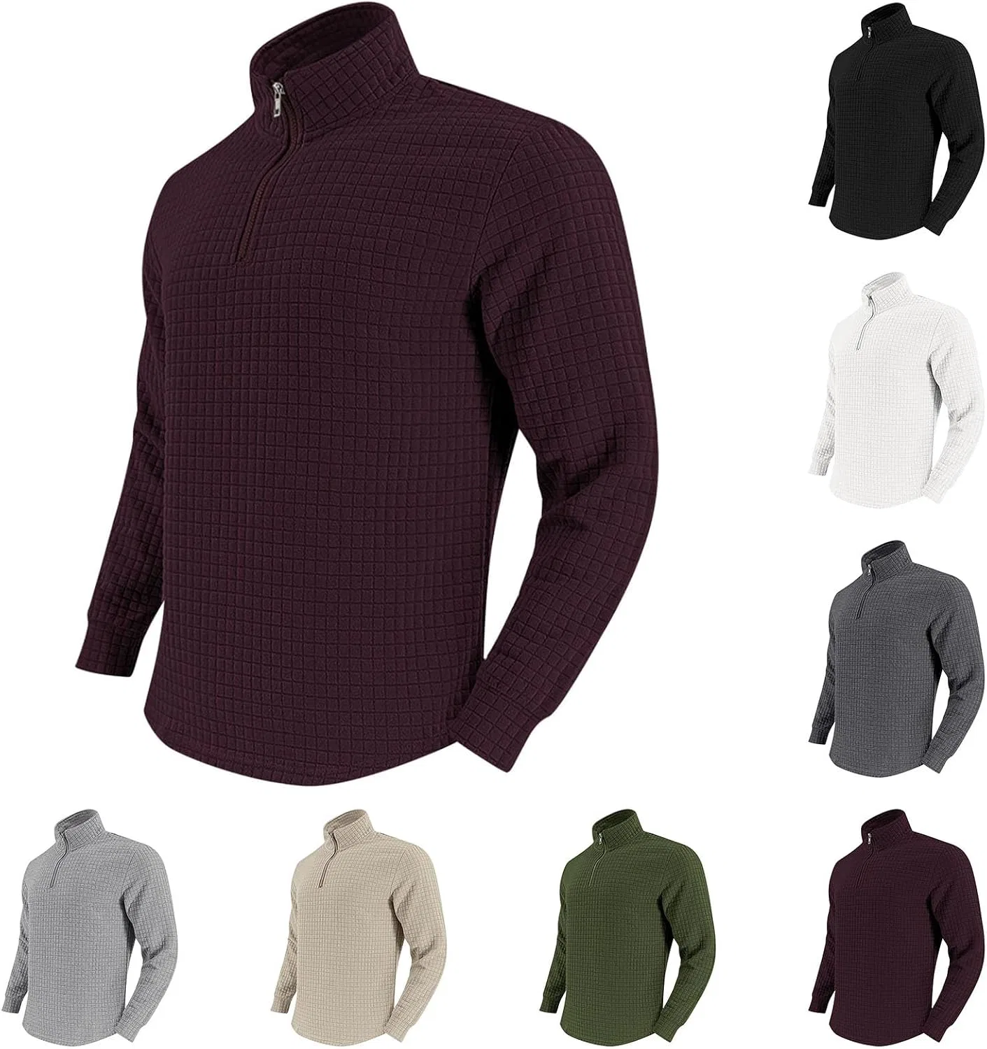Мужская футболка с длинным рукавом и воротником-стойкой Regular Fit, Black