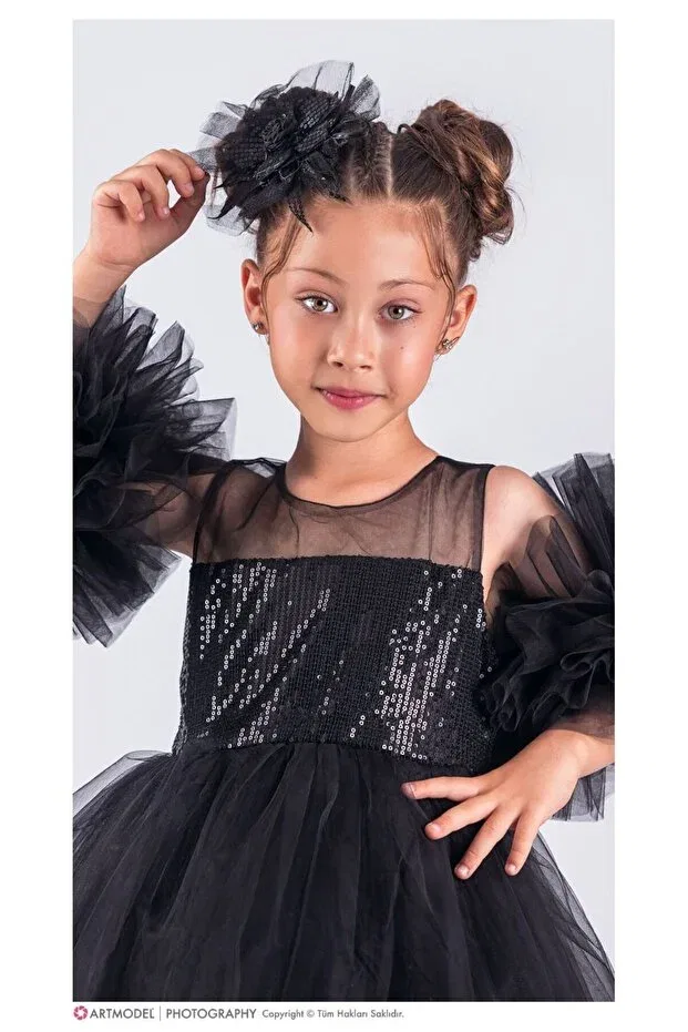 Детское платье для девочек с пышной юбкой Little Pumpkin, Black — фото 3