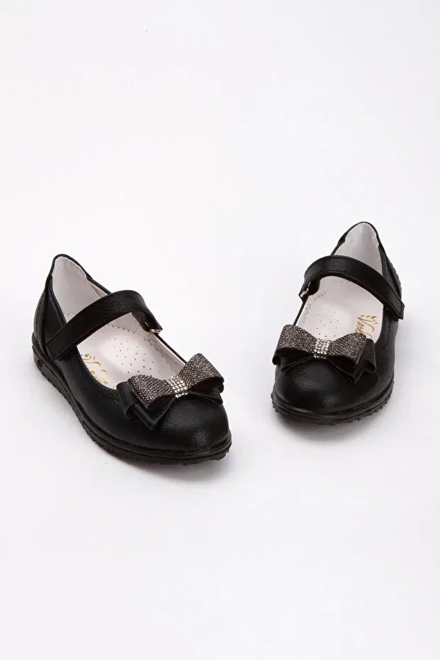 Детские балетки для девочек с коротким каблуком Princess Storizaa, Black