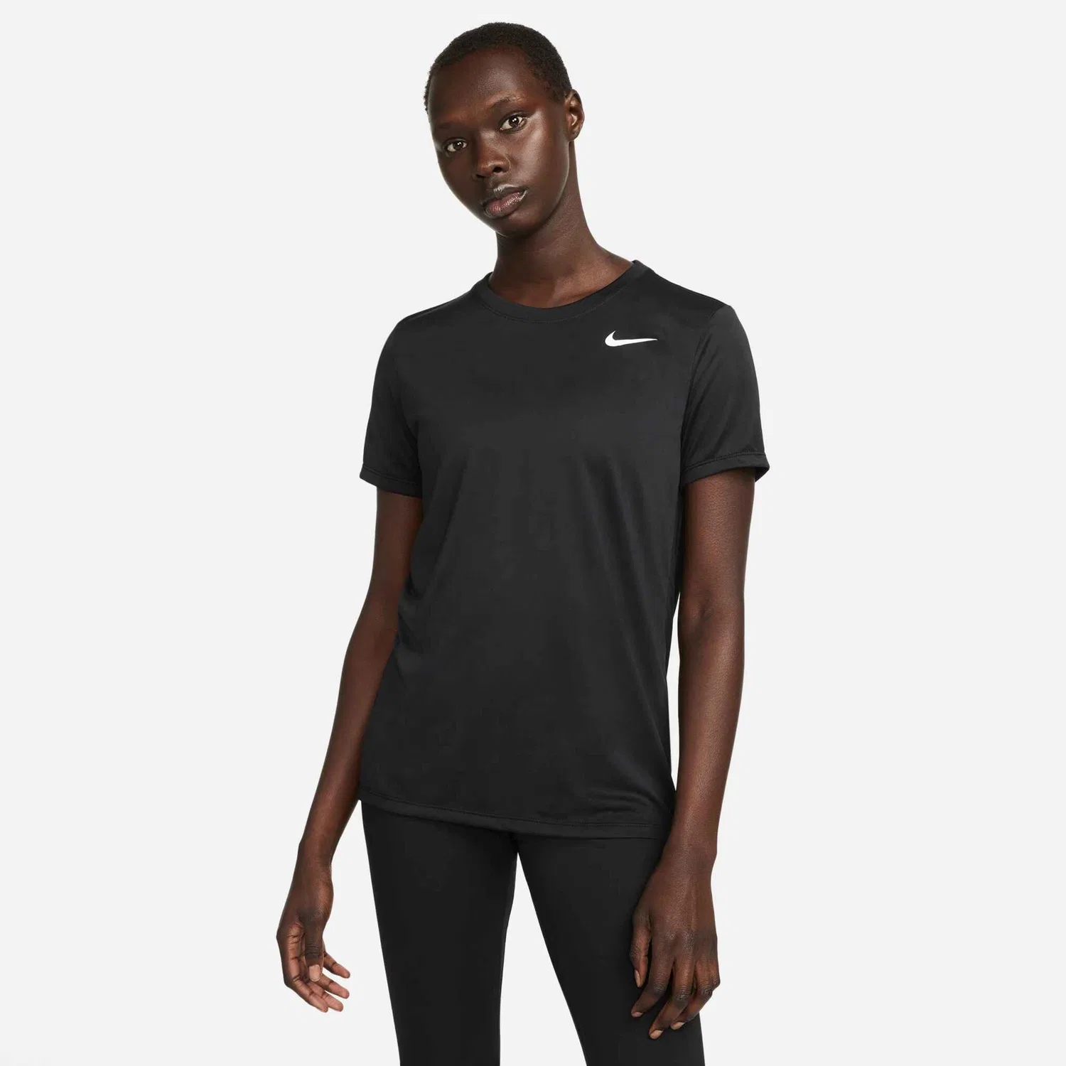 Женская футболка спортивная Nike Dry, Black/White — фото 2