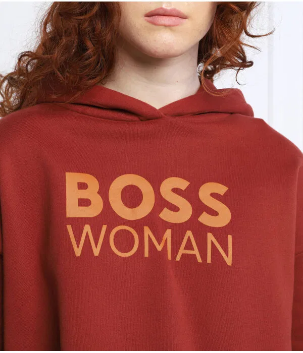 Женская футболка свободного кроя BOSS, красный — фото 4