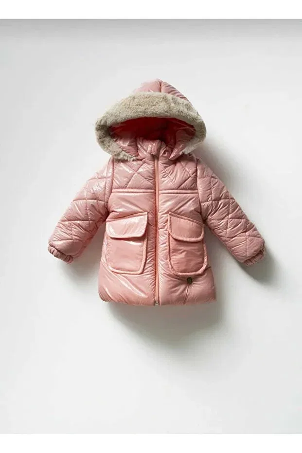 Детское пальто для девочек с капюшоном Esterella, Pink