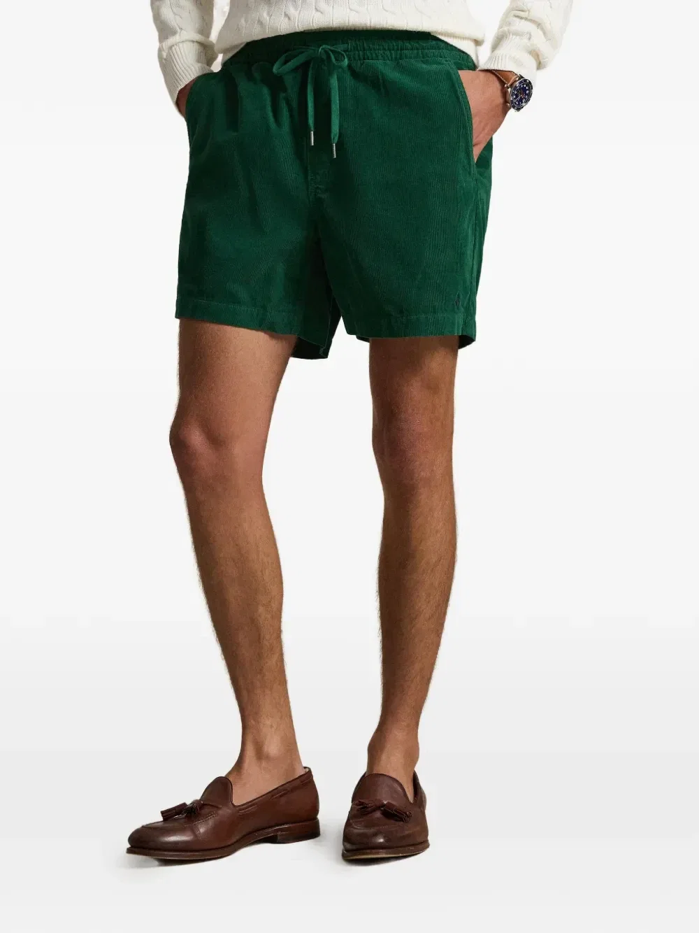 Вельветовые шорты с кулиской POLO RALPH LAUREN, зеленый — фото 3