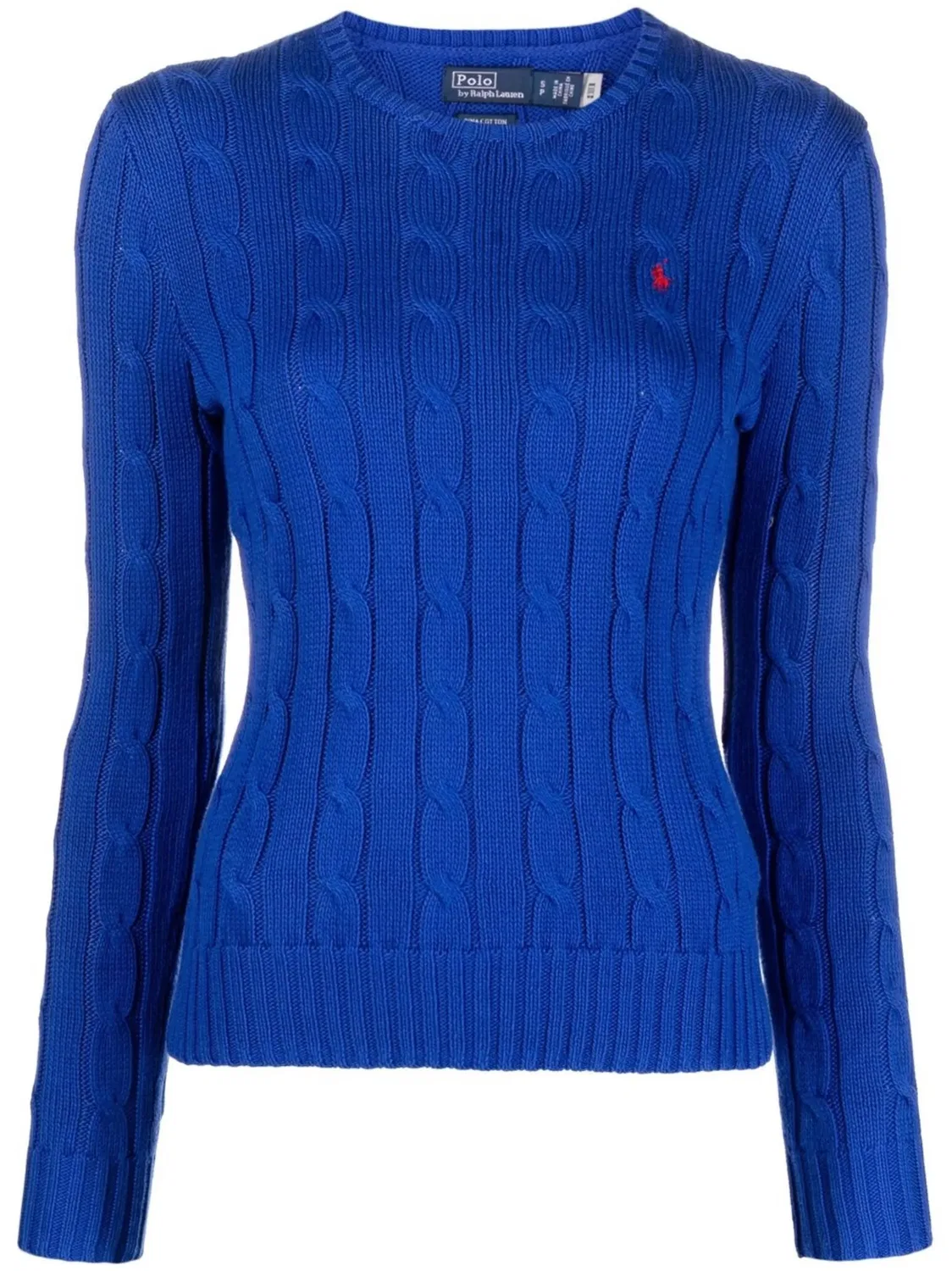 Polo Ralph Lauren Хлопковый джемпер с косами голубой