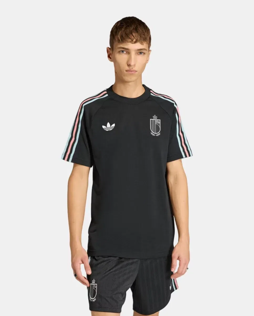 Мужская футболка с принтом Bélgica adidas Originals, Negro