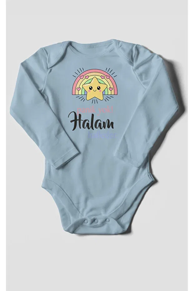 Детское боди-слип с принтом No panic, i'll handle it Morivokids, Babe Blue — фото 2