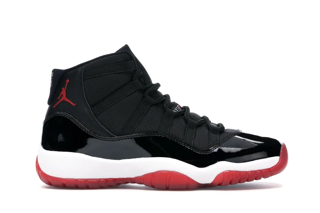 Детские кроссовки для мальчиков с высоким берцем Jordan 11 Retro Jordan, Black/White-Varsity Red