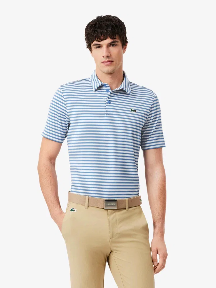 Футболка поло Lacoste с принтом, темно-синий