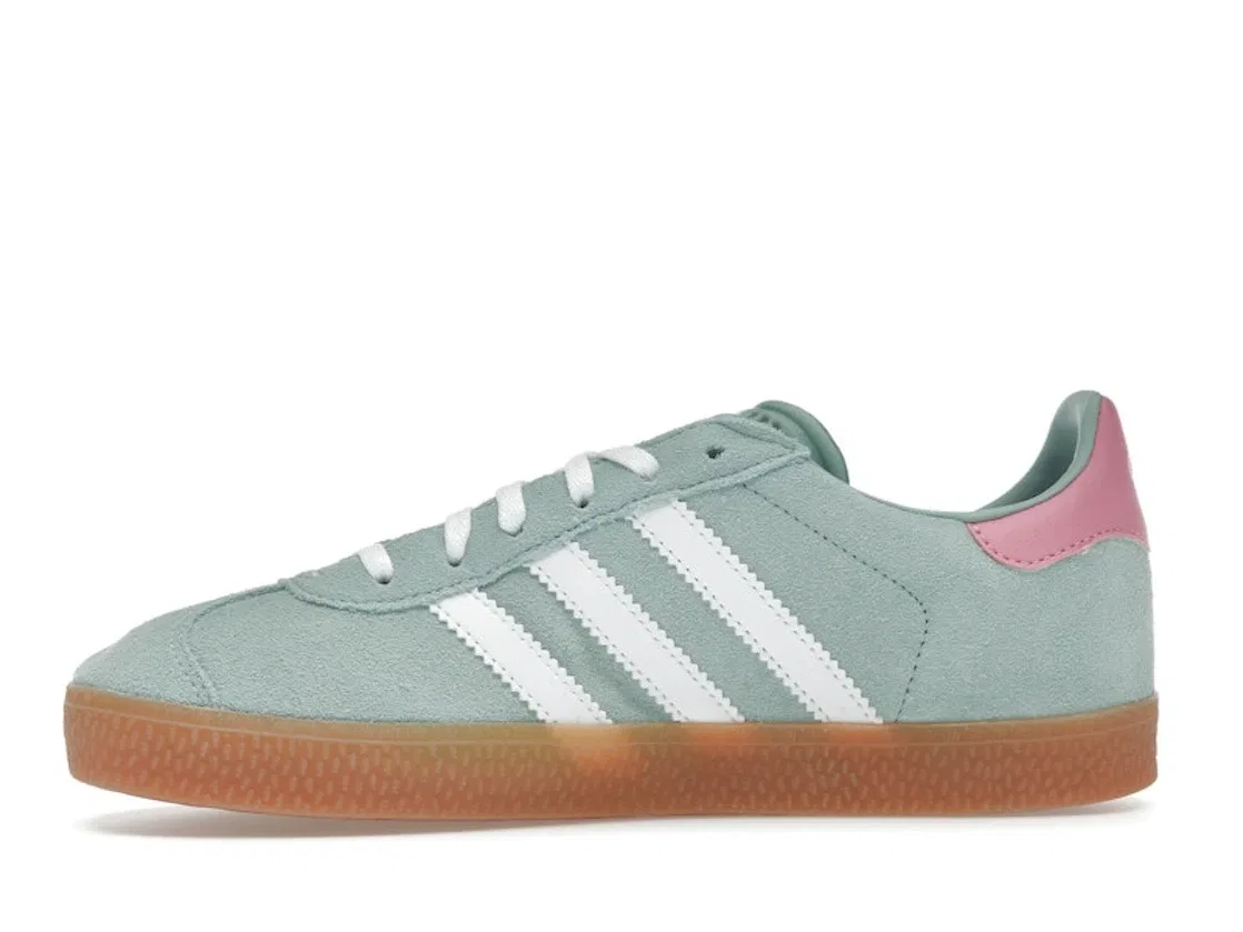 Детские кроссовки Lifestyle Adidas Gazelle, Hazy Green/Cloud White/Bliss Pink — фото 3