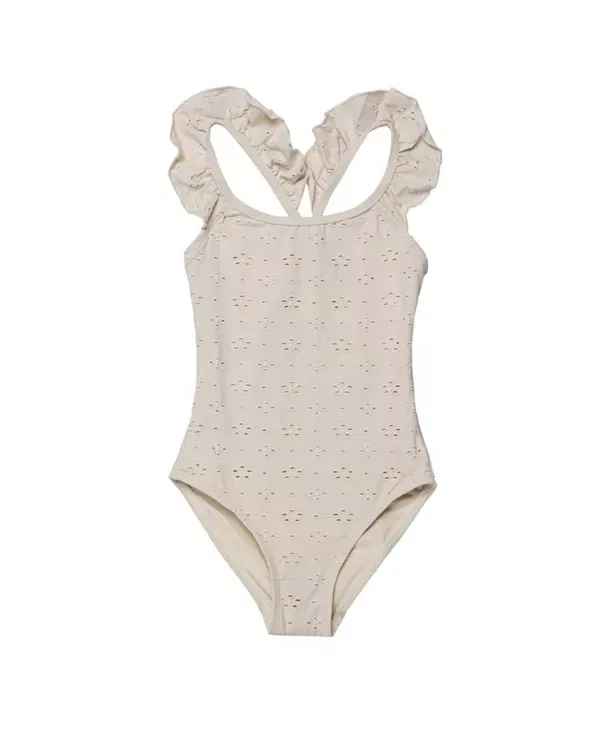 Детский купальник для девочек с кружевной отделкой Criss Cross Back Gottex Kids, Ivory