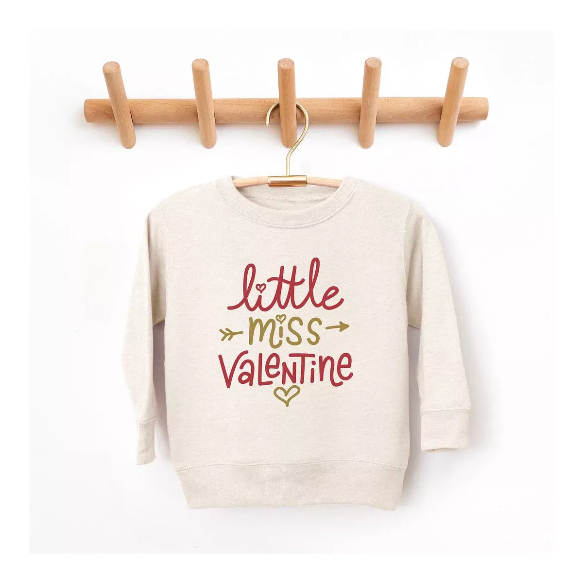 Детский свитшот для девочек с принтом Little Miss Valentine The Juniper Shop, Natural