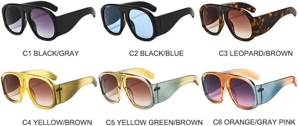 

Солнцезащитные очки UV400 с широкой оправой и панк-принтом в стиле леопард для женщин и мужчин, для бега и занятий спортом на открытом воздухе UYPTK, C2black-blue