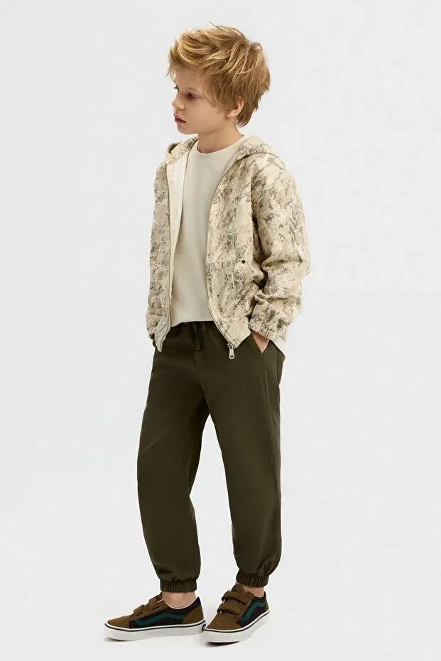 Детский кардиган для мальчиков с принтом Hera Zippered Cardigan Nk Kids, Beige — фото 2