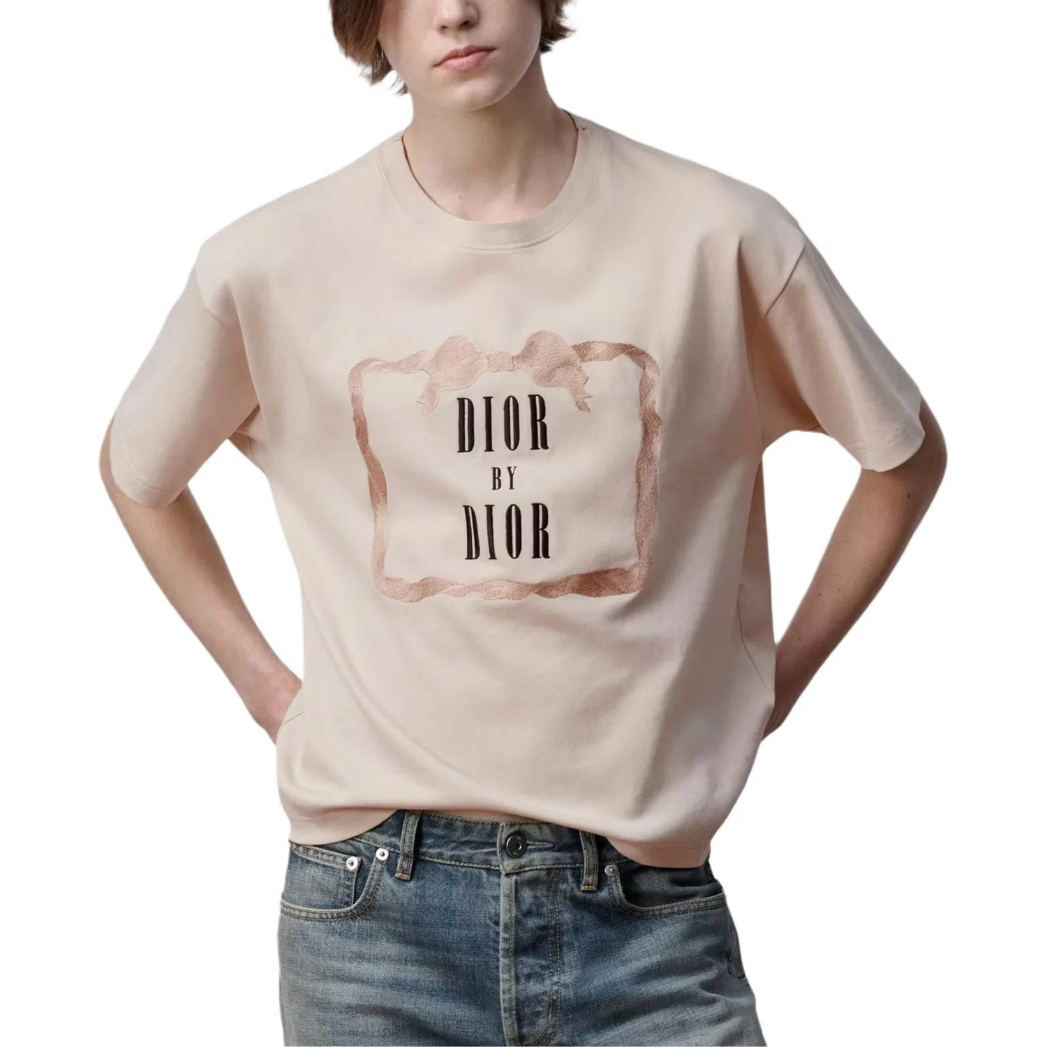 Женская футболка с принтом DIOR, Beige — фото 4