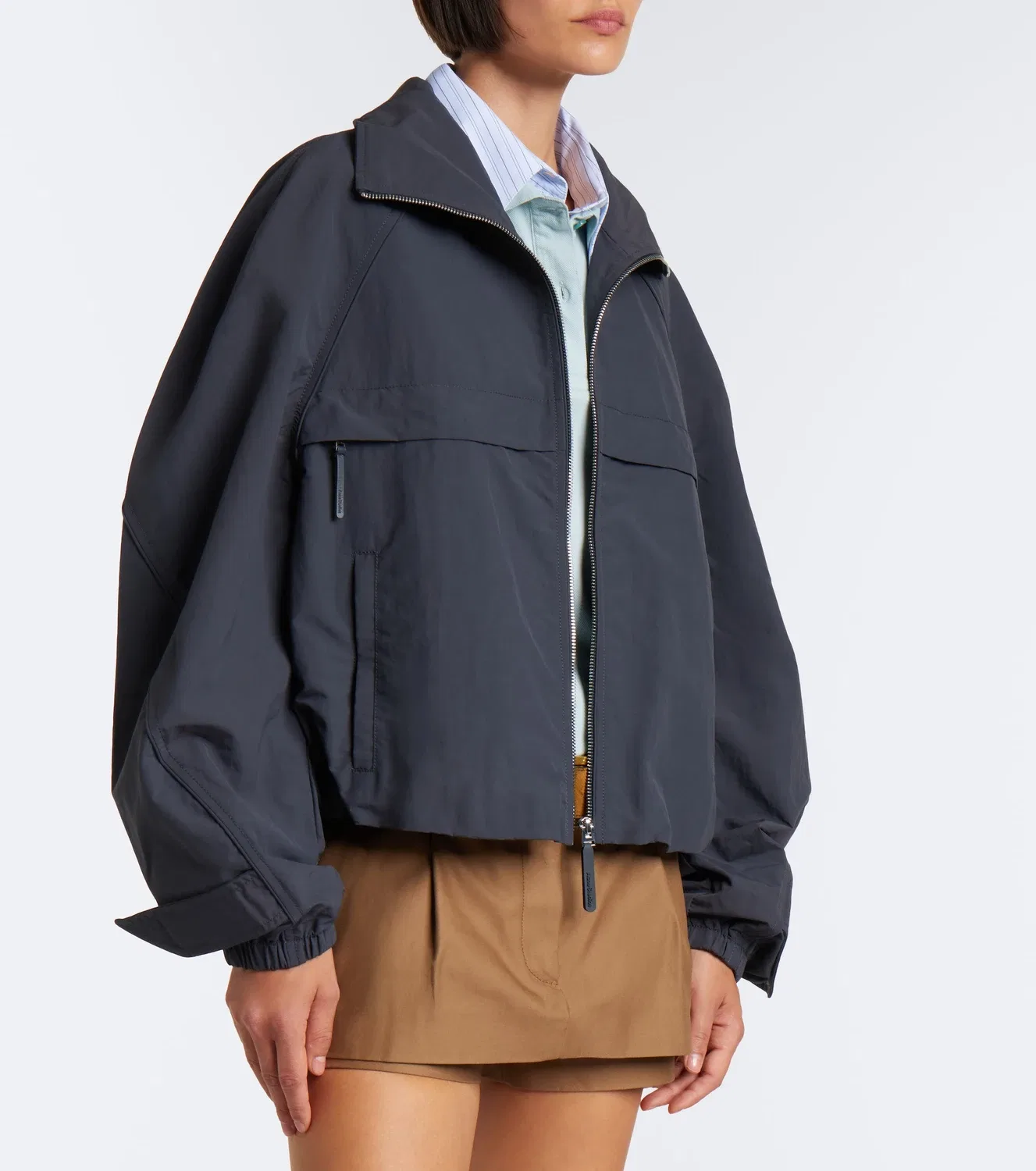 Техническая куртка с молнией Acne Studios, серый — фото 2