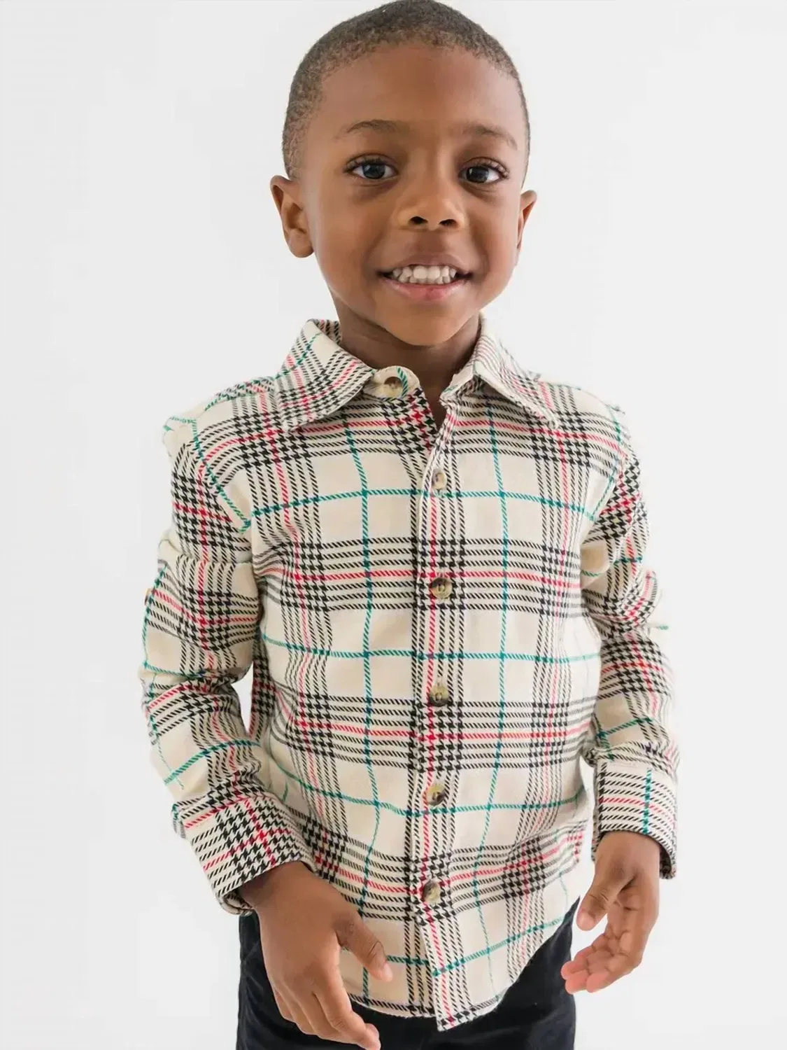 Детская рубашка с длинным рукавом в клетку Tannen Plaid RuffleButts, Tannen Plaid — фото 2