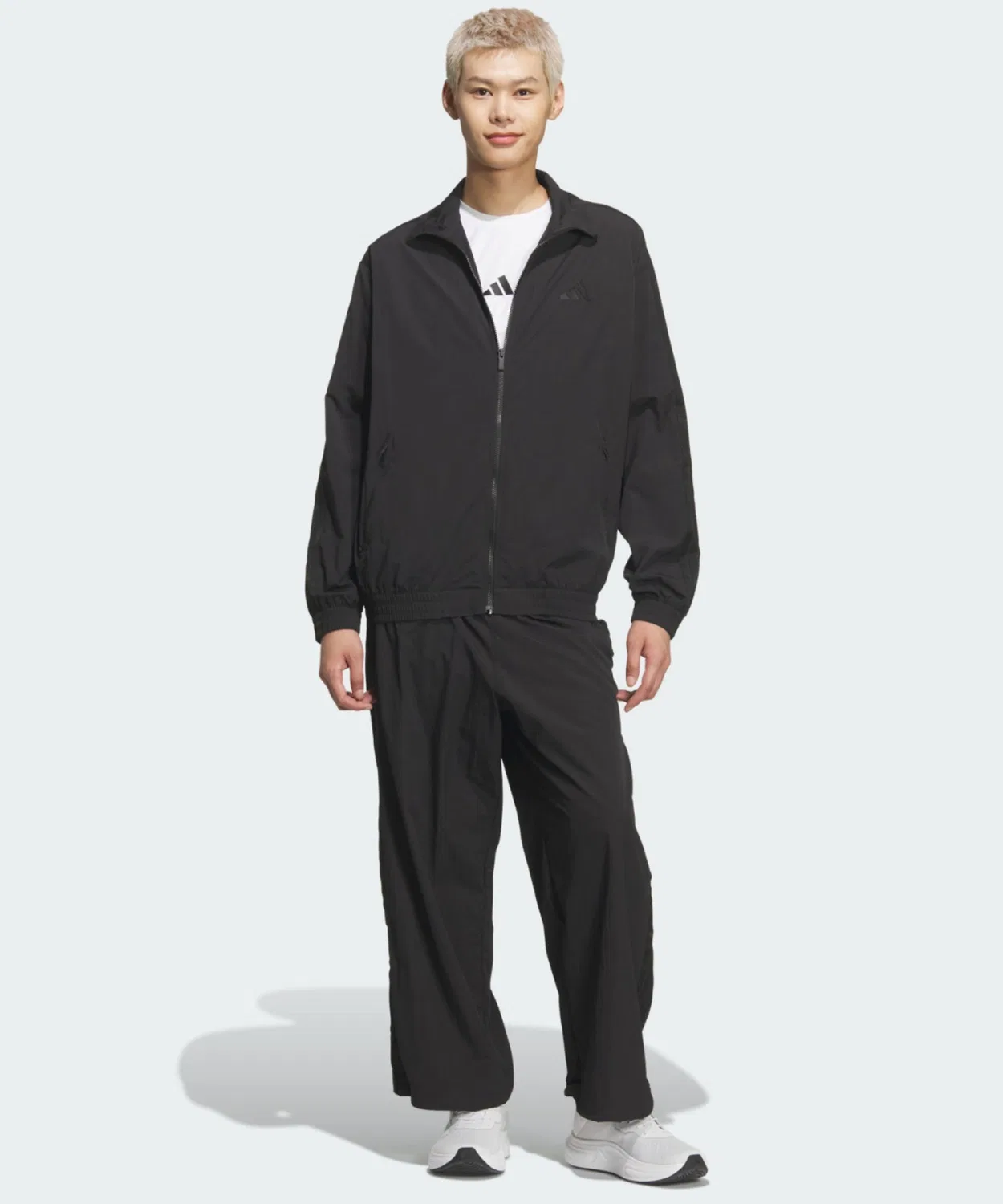 Мужская куртка-трактор с воротником-стойкой, свободного кроя Adidas, Black/Black — фото 3
