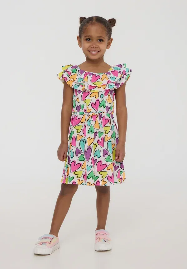 Платье с принтом Jersey dress Terranova, Bianco Ottico, белый