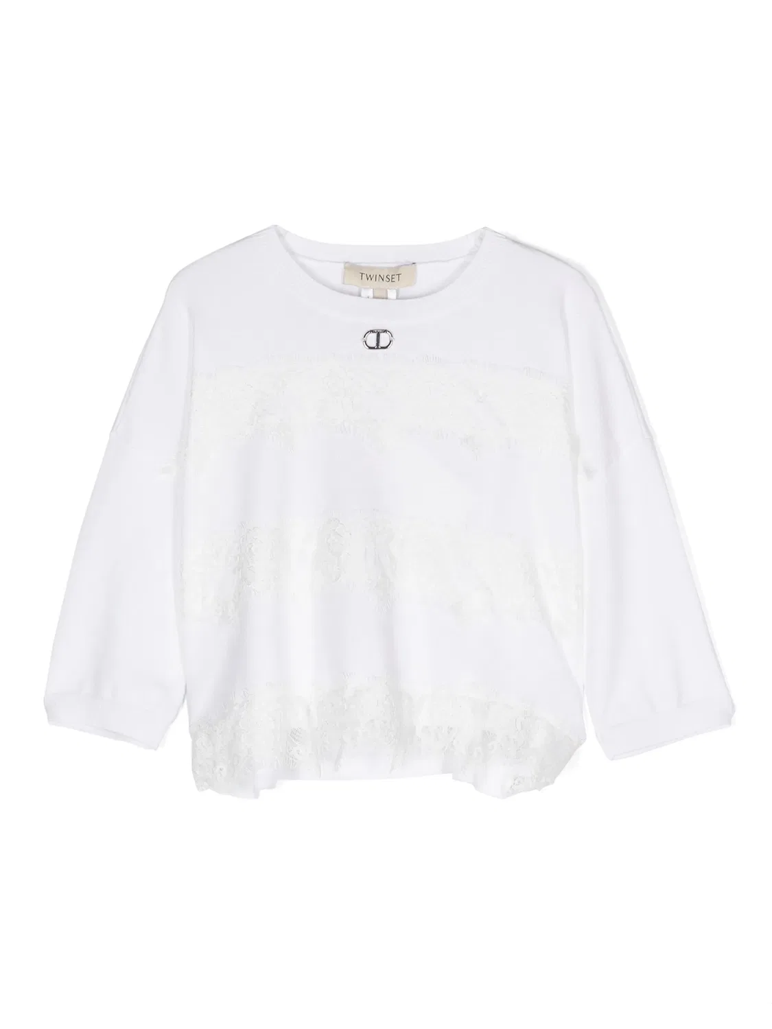 Топ с кружевными деталями TWINSET, белый