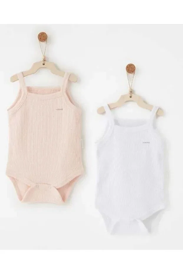 Детское боди-комбинезон для девочек хлопковый Andywawa, Pink White
