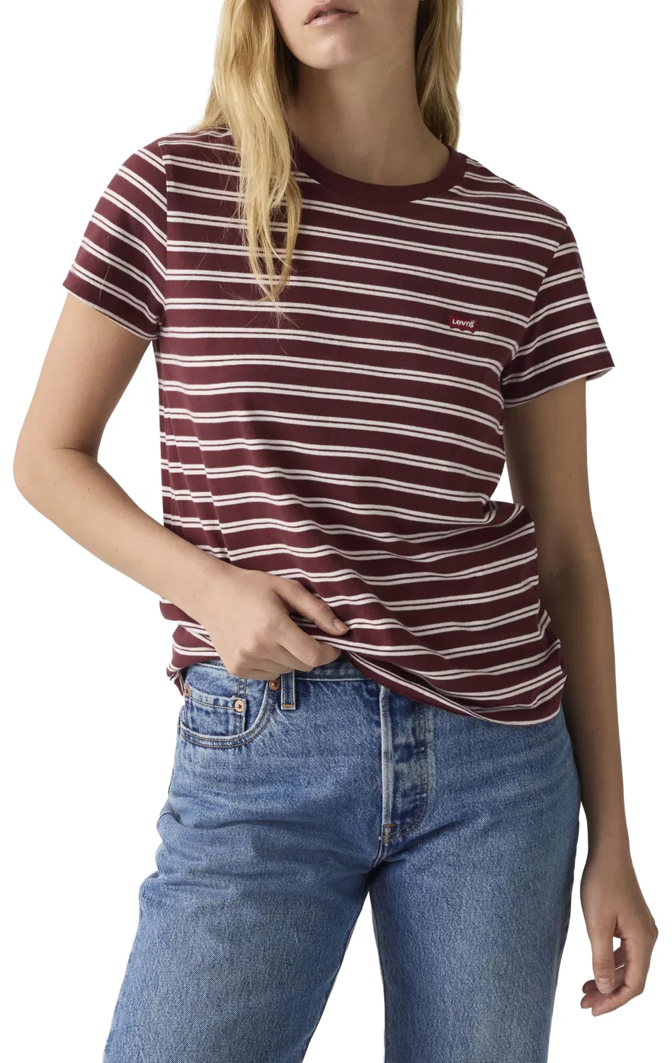 Женская футболка The Perfect Tee Levi's, Trudy Stripe Chocola