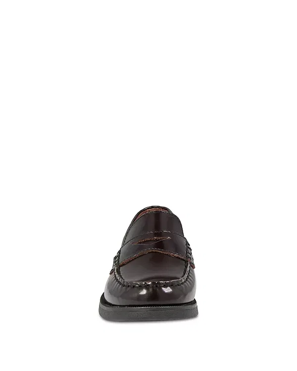Детские лоферы для мальчиков кожаные Croquet Penny Loafers Florsheim Kids, Burgundy — фото 2
