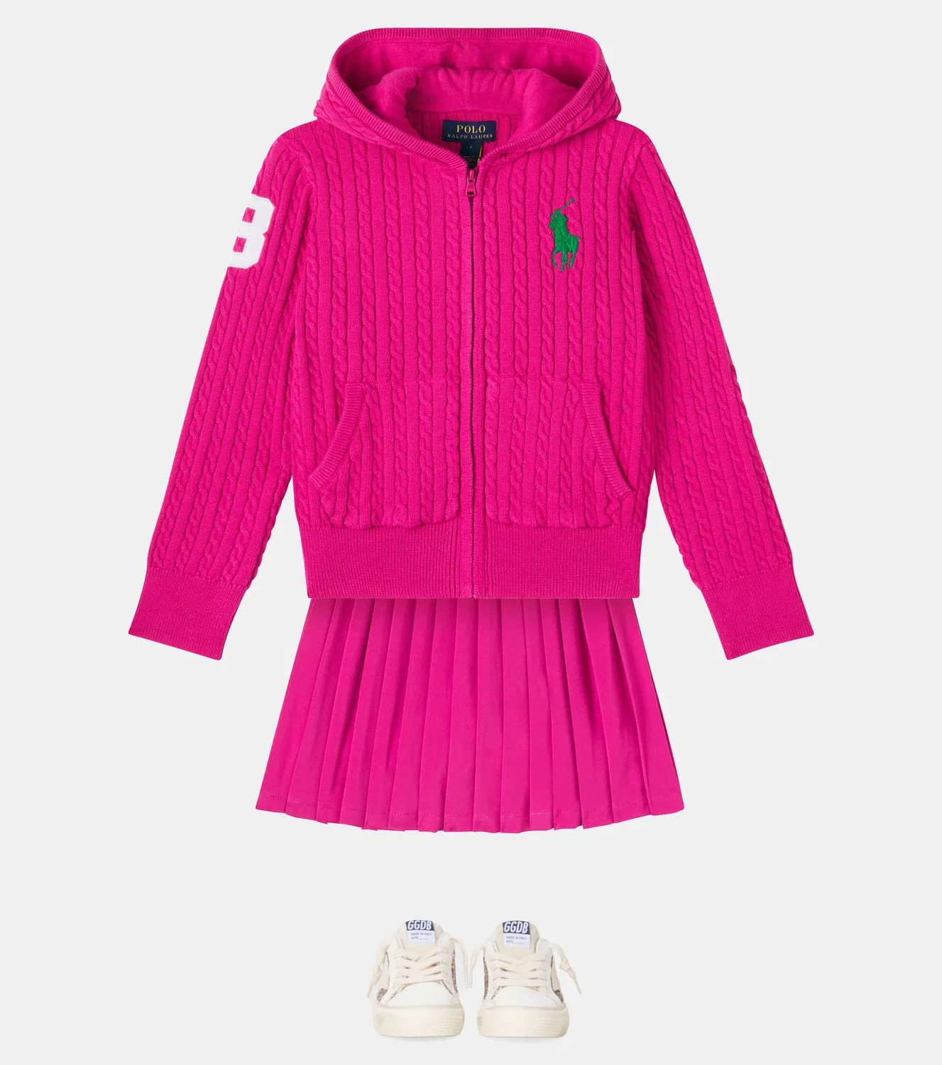 Худи хлопковое Polo Ralph Lauren Kids, розовый — фото 2