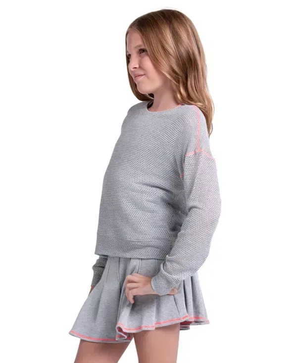 Детский топ с длинным рукавом для девочек Chill Day Long Sleeve Top Lucky In Love, серый — фото 3