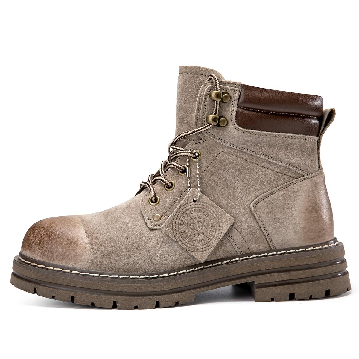 

KUX Короткие ботинки Мартин на массивном каблуке унисекс серо-коричневые, цвет Gray Brown