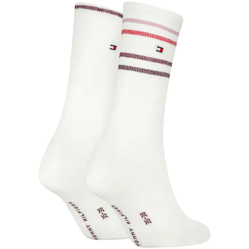 Женские носки с блеском Lurex Stripe Tommy hilfiger, White — фото 2