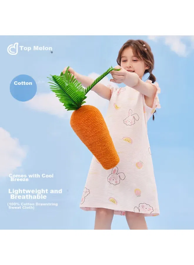 Ночная сорочка без рукавов для девочек, хлопковая, Top Melon, розовый