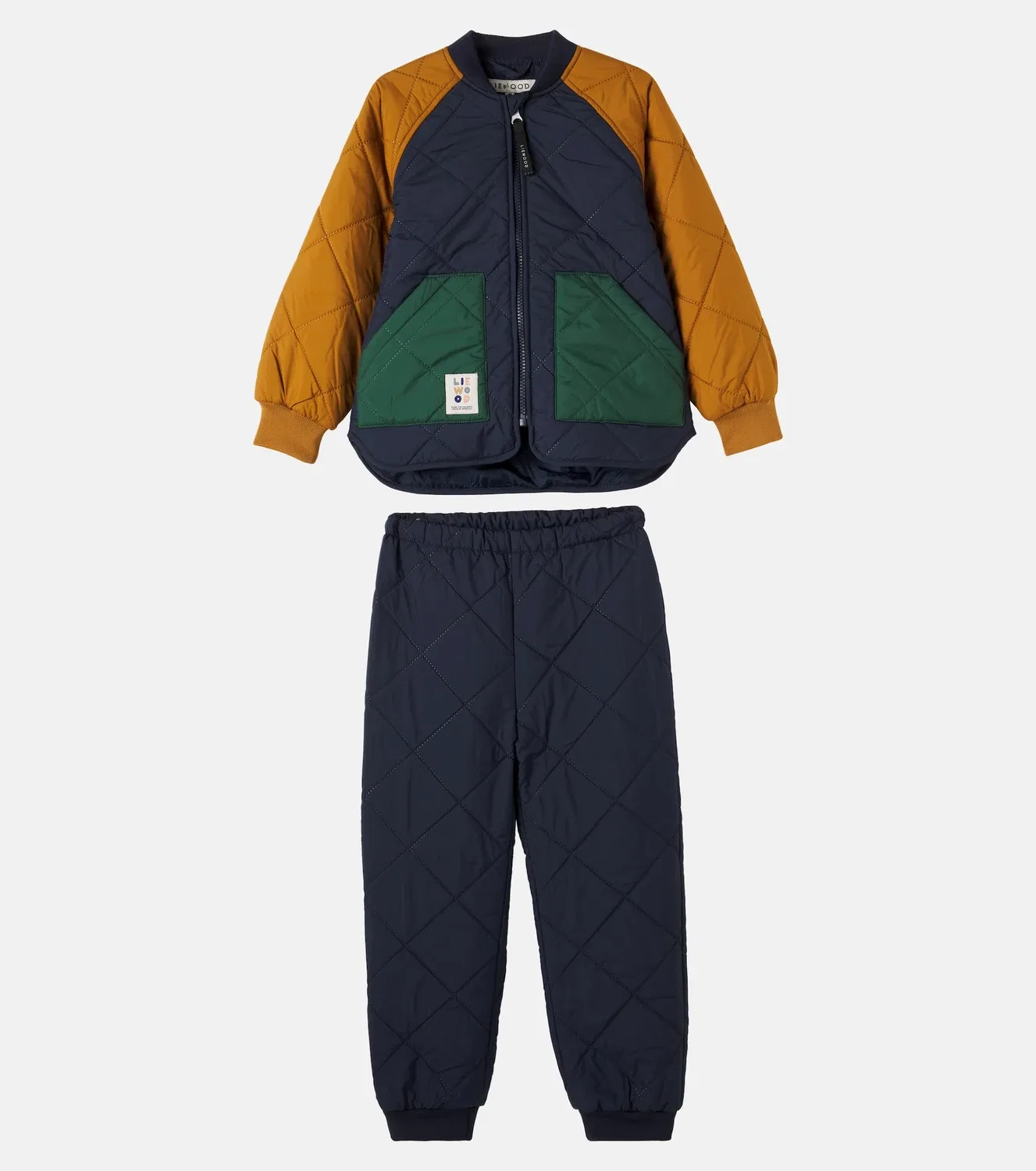 Комплект стеганой куртки и брюк Classic Navy Multi Mix Liewood, синий — фото 4