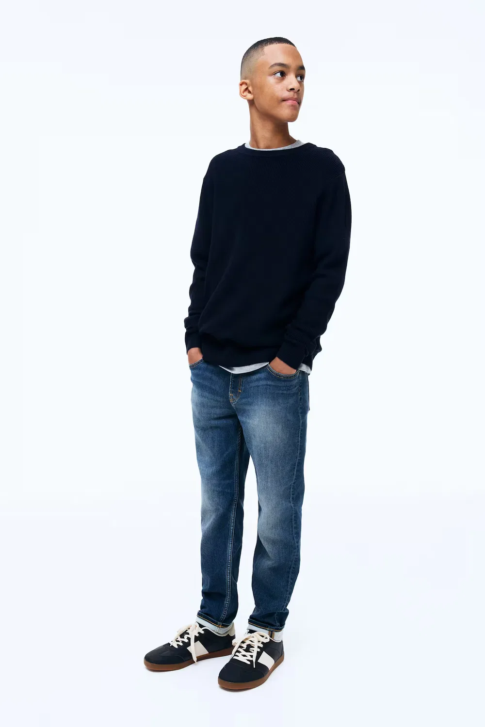 Свободные джинсы зауженного кроя H&M, Denimblau