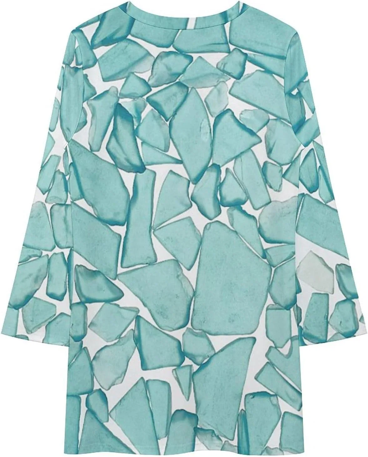 Женская футболка-свитшот с принтом Teal Sea Glass, Multicolor — фото 3