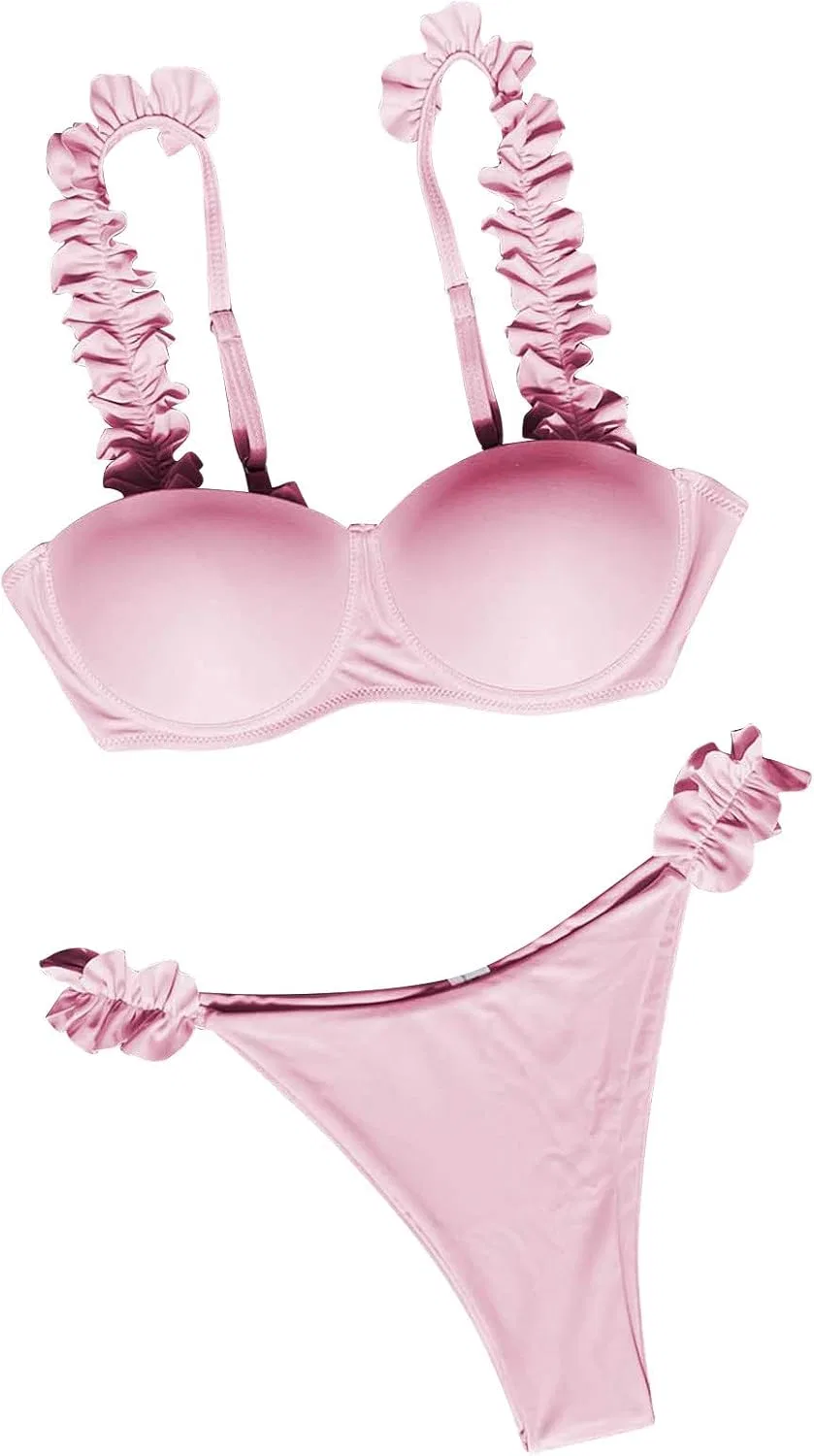 Женский цельнокроеный купальник с завышенной талией и контролем живота, Pink