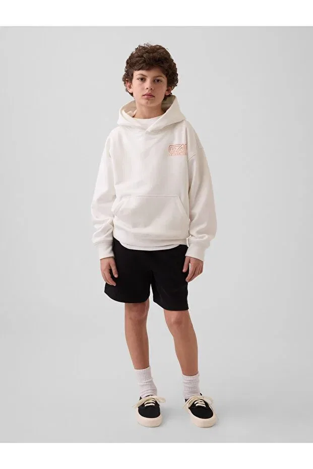Детские свитшот для мальчиков с принтом Vintagesoft Relaxed Graphic Gap, White-001 — фото 3