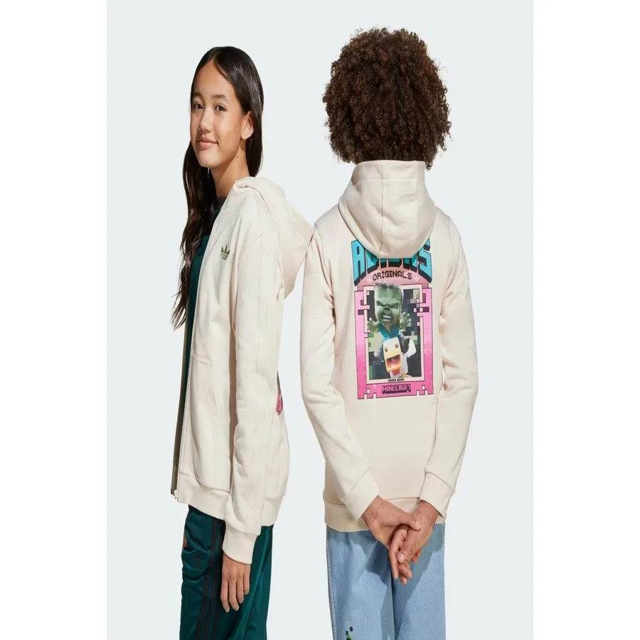 Детский свитшот с капюшоном и принтом GFX FZ Hoodie adidas, Белый — фото 4