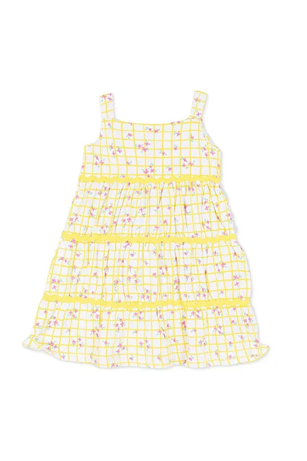 Детское платье для девочек с цветочным принтом Hellobaby Ebebek Hello Baby, Yellow Printed