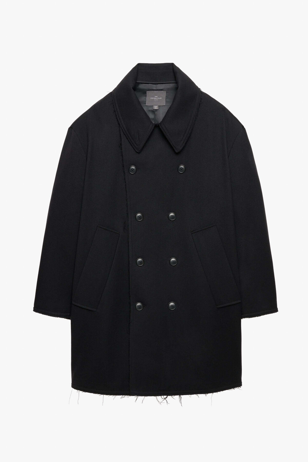 

Пальто Zara by Stefano Pilati Oversize Fit Wool, черный