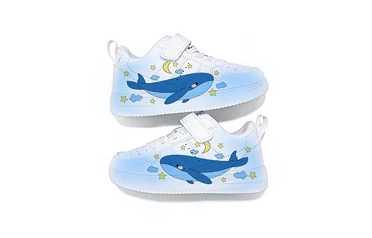Детские кроссовки для скейтбординга с принтом Cute Whale ZUOLENGCHAN, Blue Cute Whale — фото 4