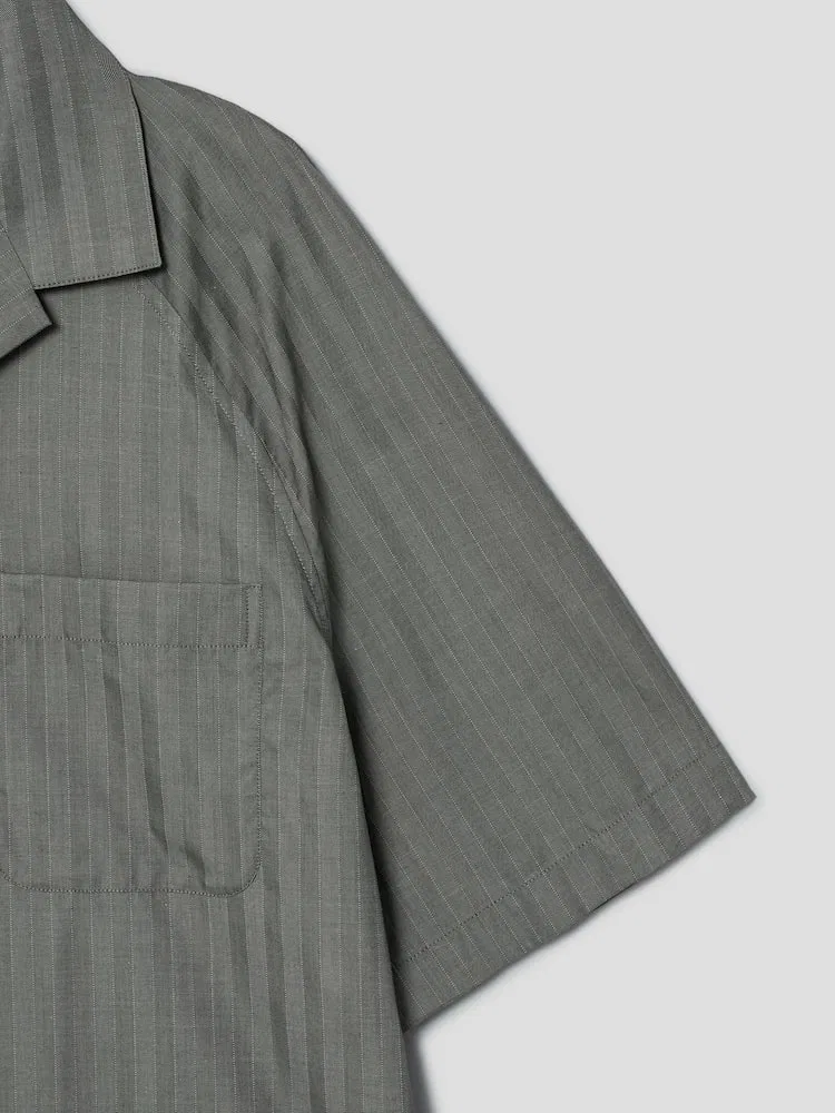 Рубашка с коротким рукавом, хлопок, La Chemise Romarin Mc JACQUEMUS, Dark Khaki — фото 4