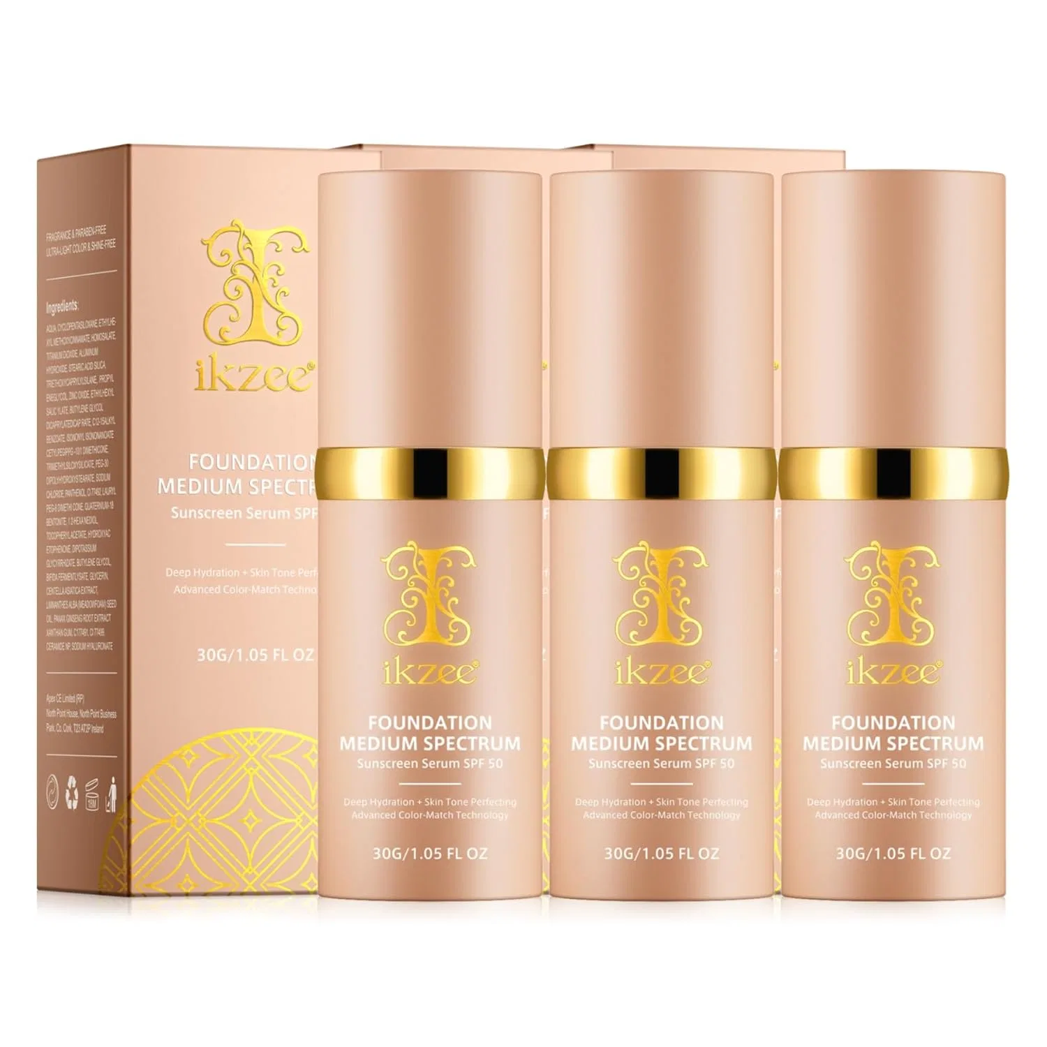 Тонирующая солнцезащитная сыворотка для лица SPF 50 (3 шт.) от P-Beauty P-Beauty Cosmetic Accessories