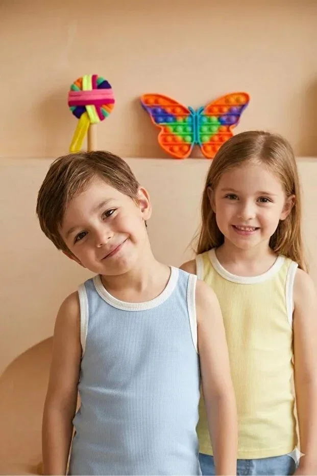Детское хлопковое базовое нижнее белье для девочек Riowela, Blue Yellow