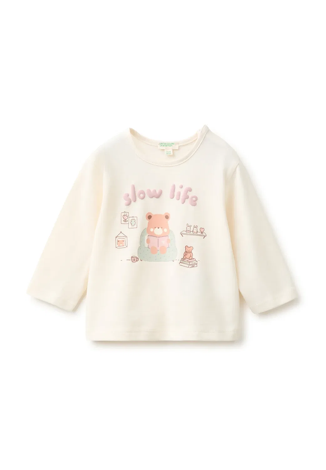 Унисекс - футболка с длинными рукавами United Colors Of Benetton, White